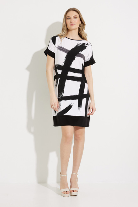Printed Boat Neck Dress Style 28133PP-1. Abstract. 2