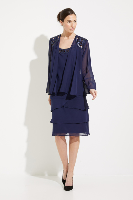 Sequin Appliqu&eacute; Dress with Jacket Style 11069 . Saphire. 5