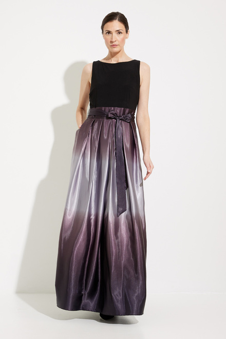 Ombr&eacute; Satin Dress Style 119435M. Black/silver. 5