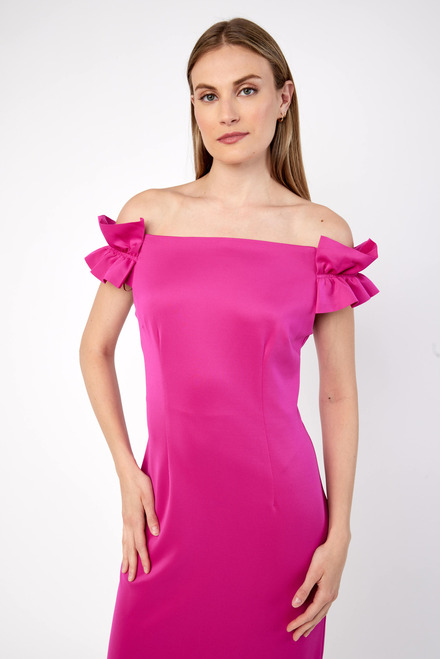 Off-The-Shoulder Ruffled Dress Style 9134206. Fuchsia. 3