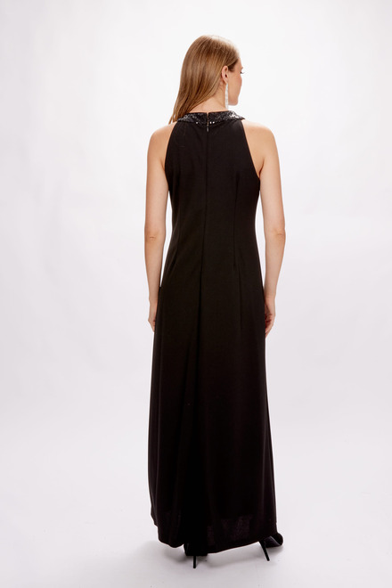 Ruffle Detail Halter Dress Style 9137197. Black. 4