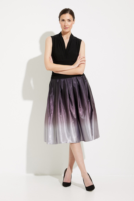 Printed Organza Skirt Dress Style 9151108. Black/Silver
