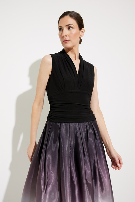 Printed Organza Skirt Dress Style 9151108. Black/silver. 4