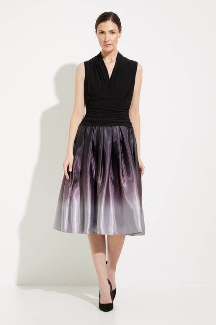 Printed Organza Skirt Dress Style 9151108. Black/silver. 5