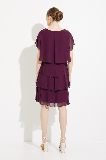 Tiered Chiffon Dress Style 9170656. Aubergine. 2