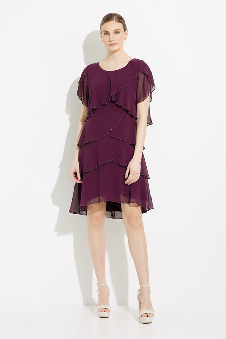 Tiered Chiffon Dress Style 9170656. Aubergine. 5
