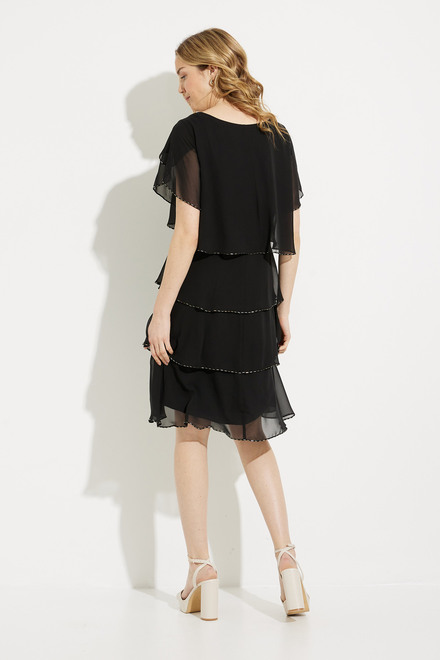 Tiered Chiffon Dress Style 9170656. Black. 2