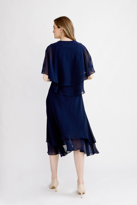 Capelet Sleeve Dress with Jacket Style 9170677. New Navy. 2