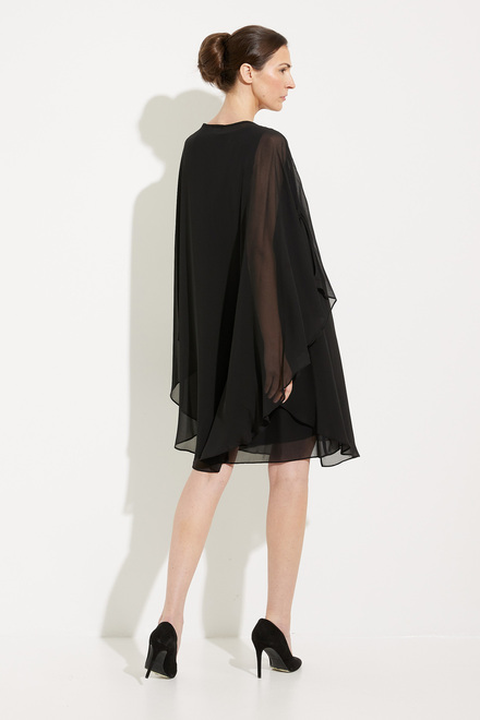 Beaded Capelet Dress Style SL112806. Black. 2