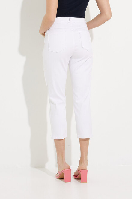 Stretch Blend Cropped Pants Style 601-09. White. 2