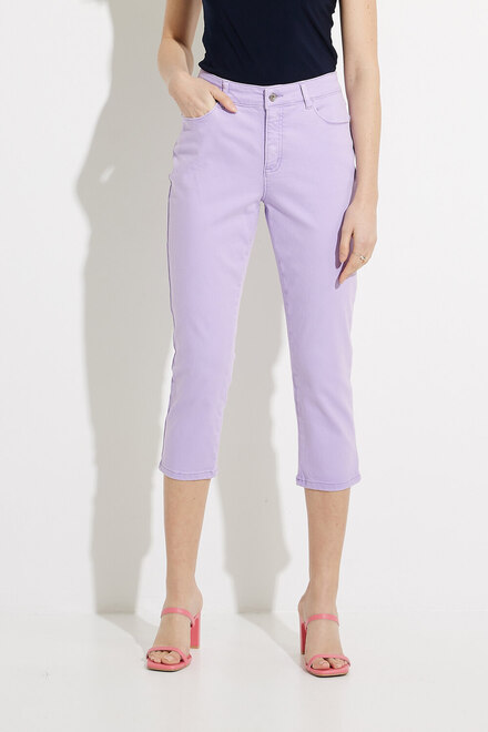 Stretch Blend Cropped Pants Style 601-09. Lavender 