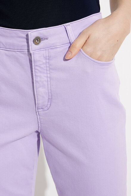 Stretch Blend Cropped Pants Style 601-09. Lavender . 3