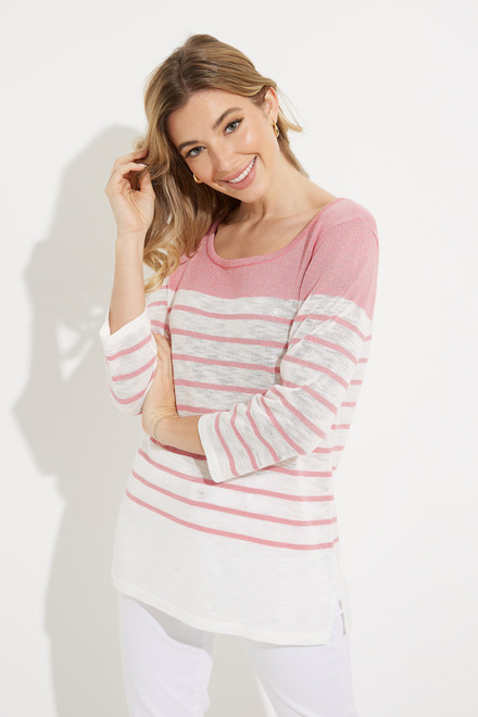Graphic Front Striped Top Style 601-12. Peony