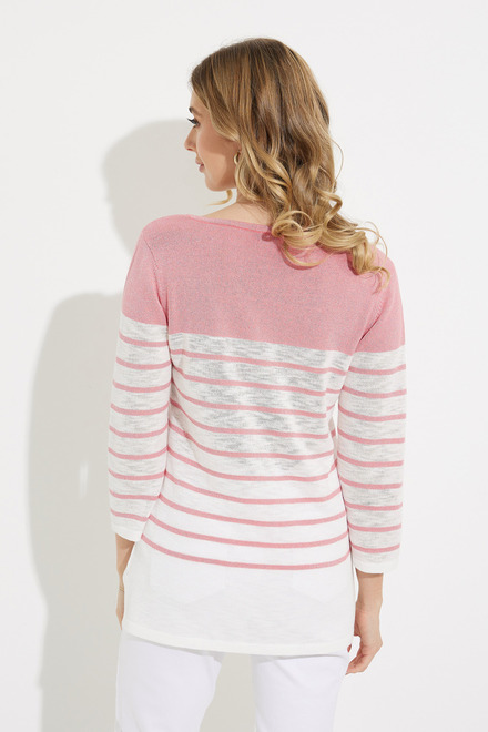 Graphic Front Striped Top Style 601-12. Peony. 2