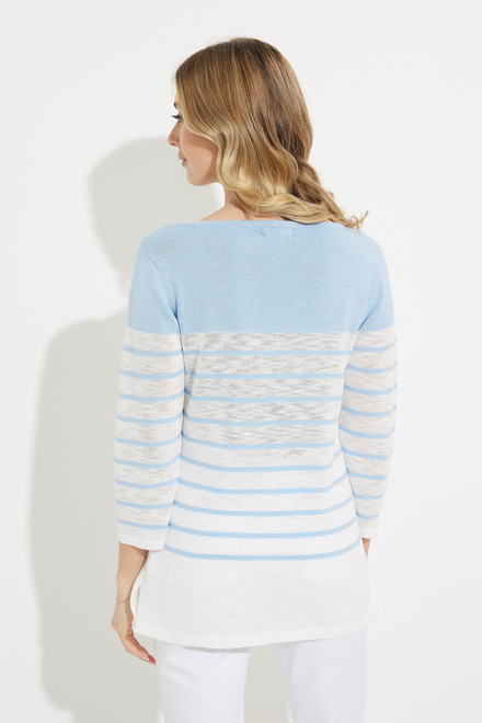 Graphic Front Striped Top Style 601-12. Sky. 2