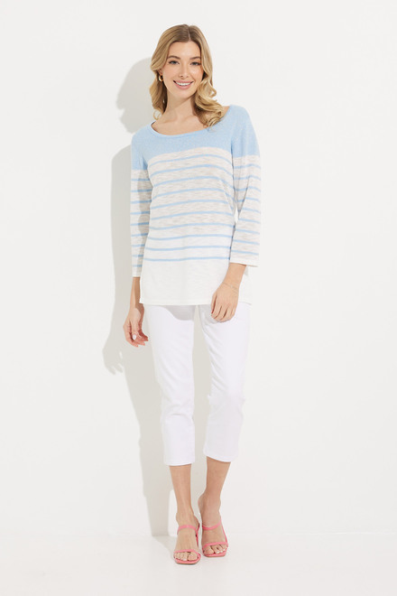 Graphic Front Striped Top Style 601-12. Sky. 5