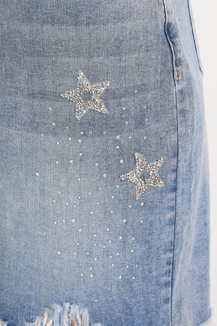 Star Embellishment Jean Skirt Style 602-04. Medium Blue. 3