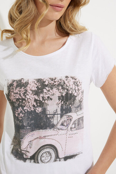 Graphic Front T-Shirt Style 602-08. White. 3