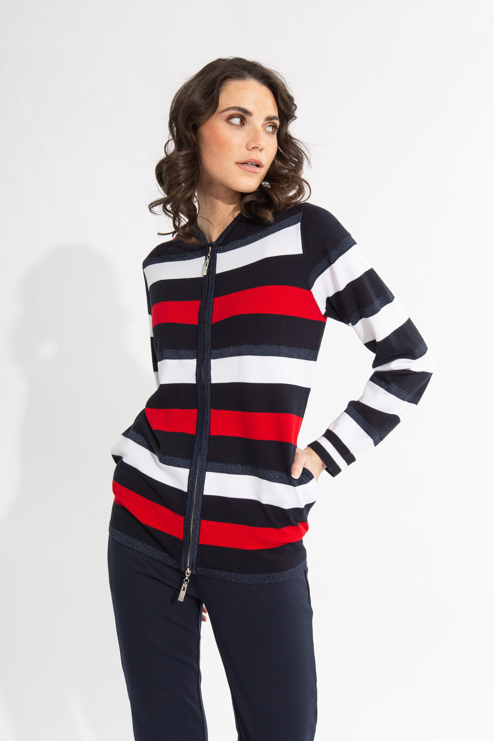 Striped Long Sleeve Top Style 605-08. As Sample