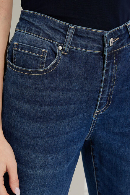 Bejewelled Cuff Jeans Style 606-07. Dark Denim Blue. 3