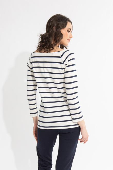 Striped Lace-Up Top Style 606-15. Navy/white. 3