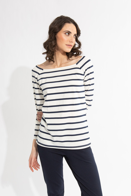 Striped Lace-Up Top Style 606-15. Navy/white. 2