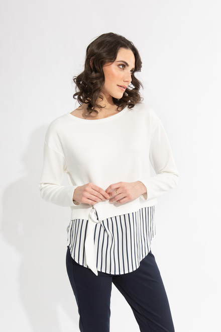 Double-Layer Top Style 606-17. Ivory/stripe. 3