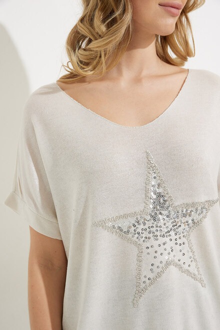Sequin Star T-Shirt Style 607-03. Sand. 3