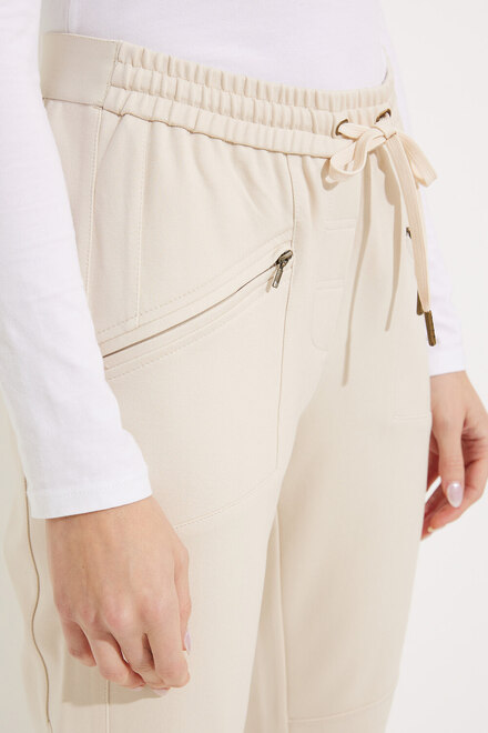 Drawstring Seam Detail Pants Style 607-04. Sand. 3