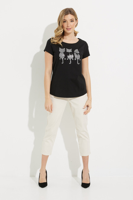 Graphic Front T-Shirt Style 607-11. Black. 5