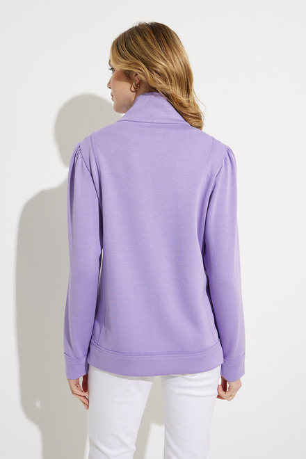 Mock Neck Zip-Up Sweater Style 611-01. Lavender . 2