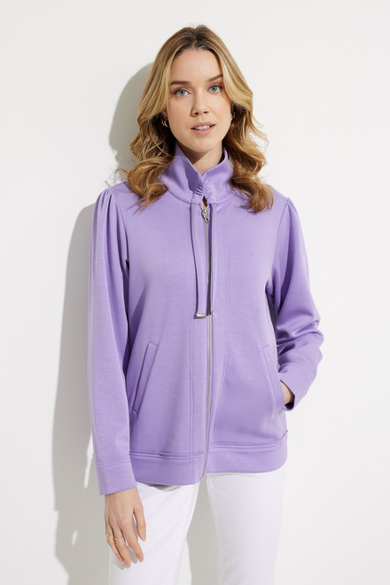Mock Neck Zip-Up Sweater Style 611-01. Lavender . 4