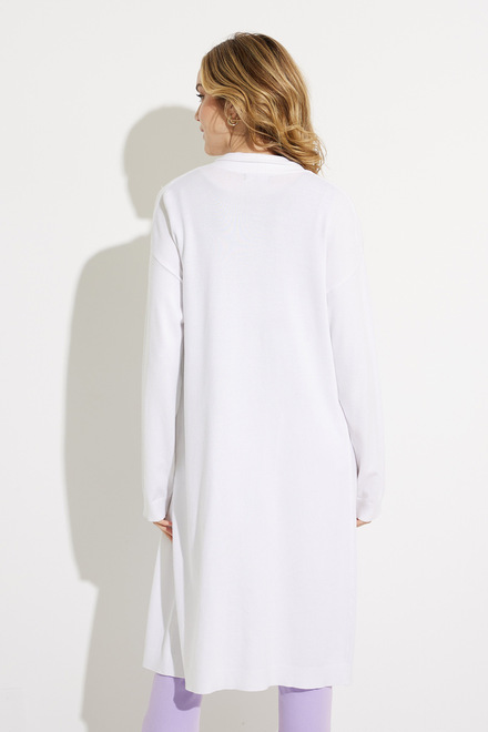Long Open Front Cardigan Style 611-11. White. 2