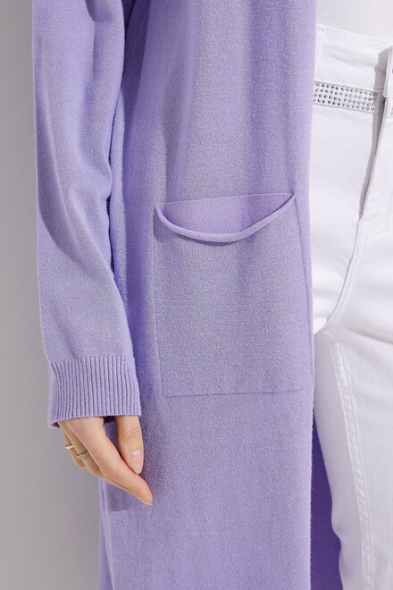 Long Open Front Cardigan Style 611-11. Lavender . 3