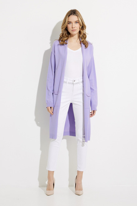 Long Open Front Cardigan Style 611-11. Lavender . 5