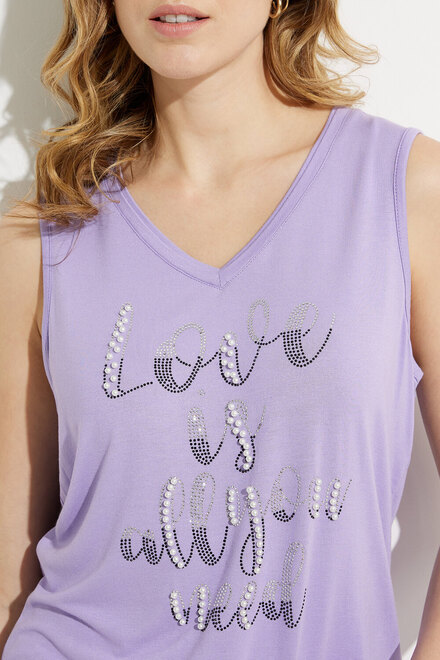 Graphic Front V-Neck Top Style 611-14. Lavender . 3
