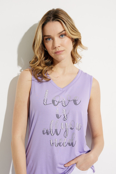 Graphic Front V-Neck Top Style 611-14. Lavender . 4