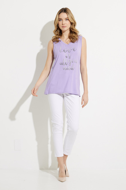 Graphic Front V-Neck Top Style 611-14. Lavender . 5