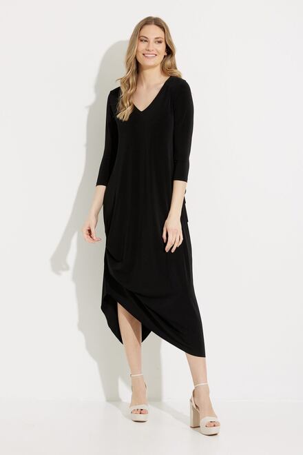 V-Neck 3/4 Sleeve Dress Style 2864-2 . Black. 5