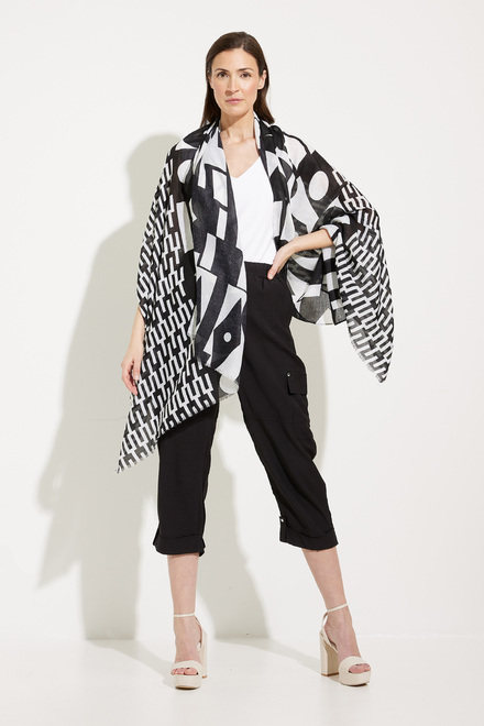 Abstract Print Scarf Style P23128. Black/White