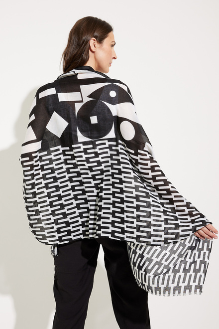 Abstract Print Scarf Style P23128. Black/white. 2