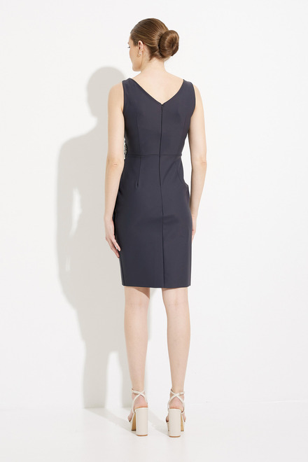 Ruched Wrap Front Dress 134005. Charcoal. 5