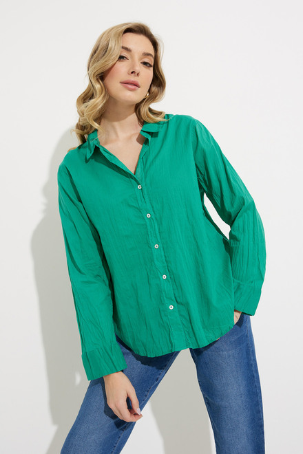 Crinkle Shirt Style S231636. Jade