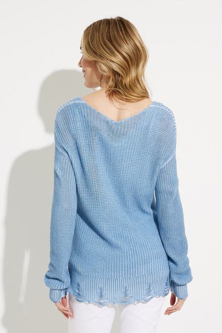 Thread Detail Knit Sweater Style C2498. Cerulean. 2