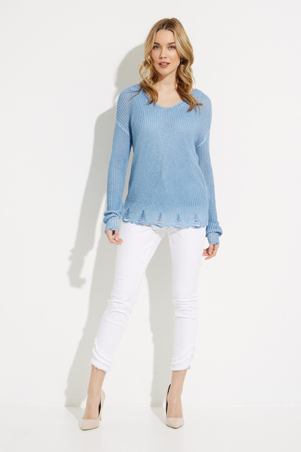 Thread Detail Knit Sweater Style C2498. Cerulean. 5