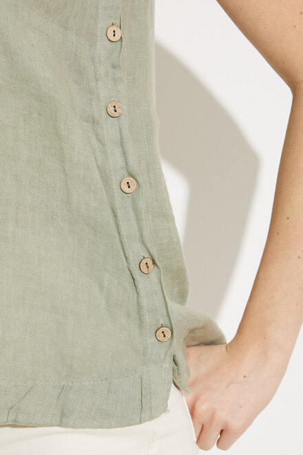 Sleeveless Button Detail Top Style C4425. Celadon. 3