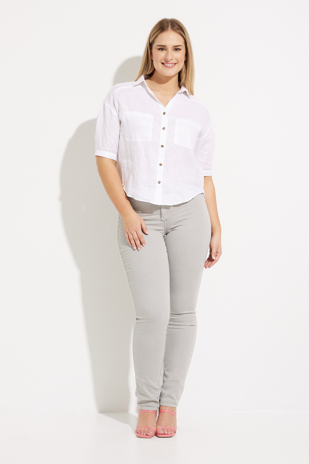 Short Sleeve Blouse Style C4486. White