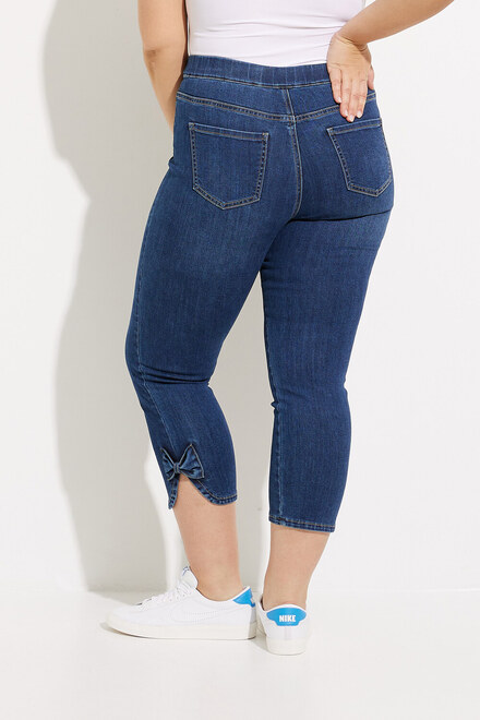 Bow Detail Cropped Jeans Style C5333R. Indigo. 5