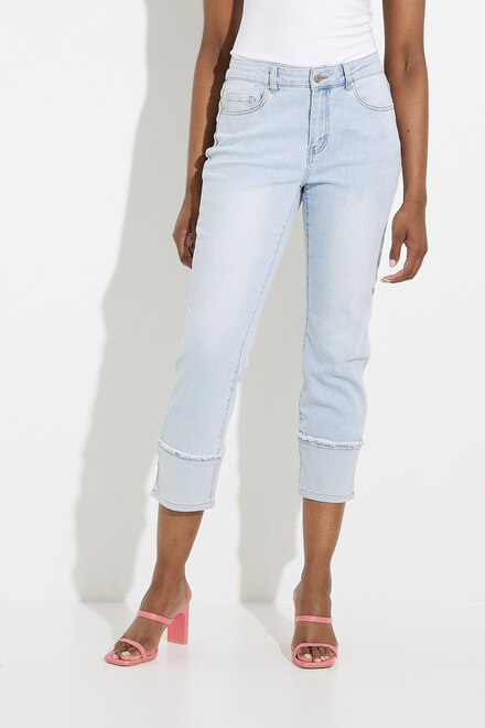 Cropped &amp; Cuffed Pants Style C5336. Bleach Blue