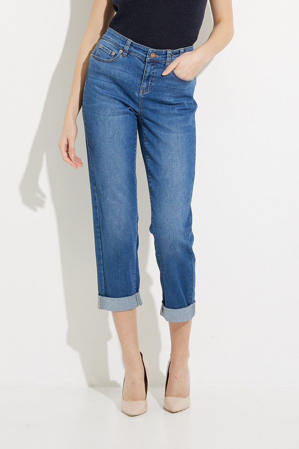 Mid Rise Girlfriend Jeans Style ALL1880. Blue